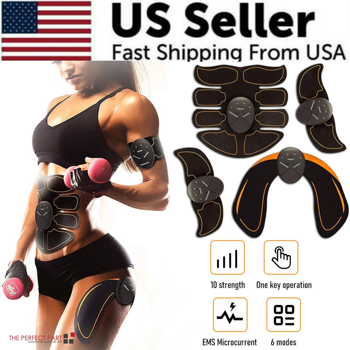 EMS Abdominal Muscle Toning Trainer ABS Stimulator Toner Fitness Binder Gym Belt