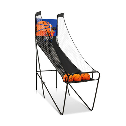 Foldable Single Shot Basketball Arcade Game with Electronic Scorer and Basketballs