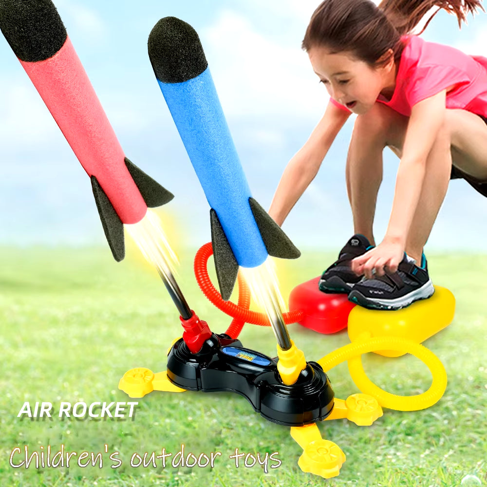 2022 New Children Outdoor Foot Launcher Eva Foam Cotton Material Soaring Rocket Parent Child Interaction Safety Sports Toys