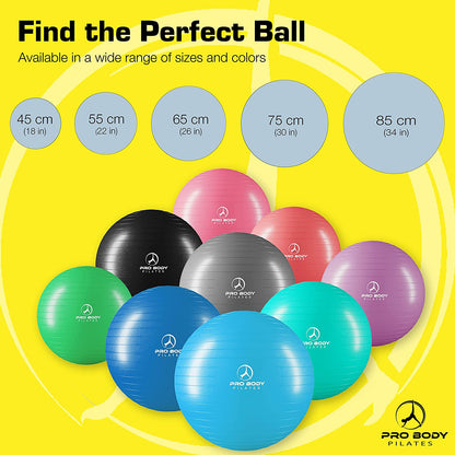 Ball Exercise Ball Yoga Ball, Multiple Sizes Stability Ball Chair, Large Gym Grade Birthing Ball for Pregnancy, Fitness, Balance, Workout and Physical Therapy W/Pump