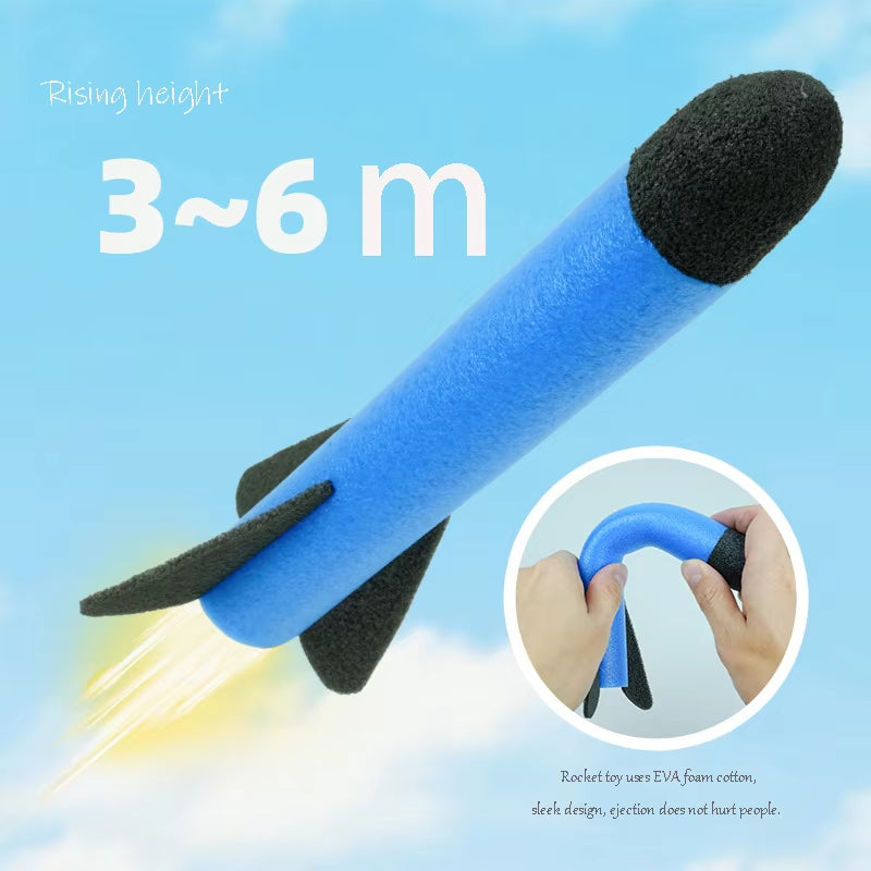 2022 New Children Outdoor Foot Launcher Eva Foam Cotton Material Soaring Rocket Parent Child Interaction Safety Sports Toys