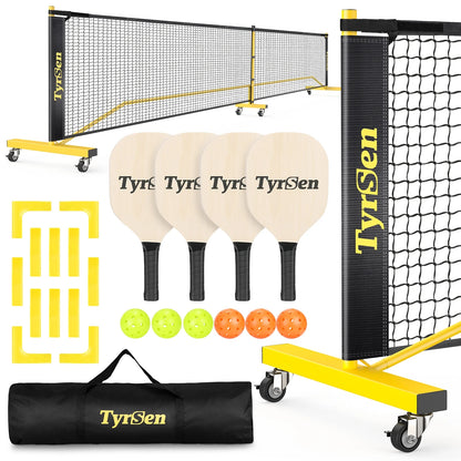 22 Ft Portable Pickleball Net Set with Carrying Bag – Weather Resistant Metal Frame, Easy Assembly