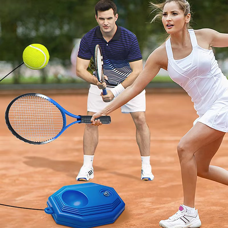 Heavy Duty Tennis Training Aids Base with Elastic Rope Ball Practice Self-Duty Rebound Tennis Trainer Partner Sparring Device