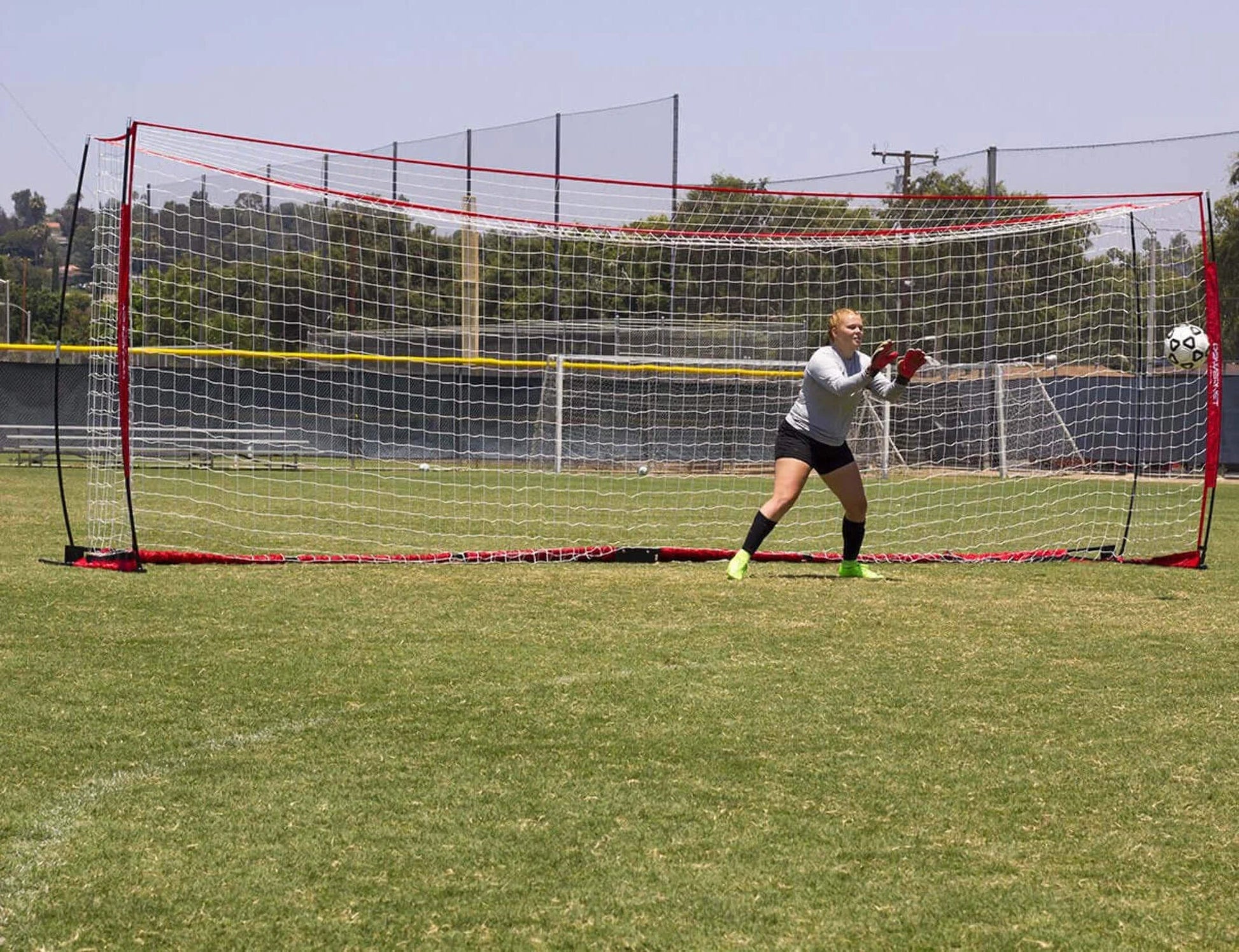 Portable Soccer Goal, Regulation Size Soccer Net with Steel Base, Pop up Soccer Training Equipment, 1 Goal & Zipper Storage Bag (24 X 8 FT)