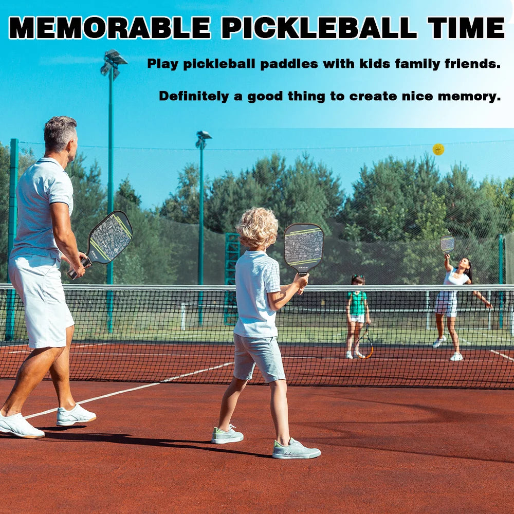 Pickleball Paddle Pickleball Set Fiberglass Pickleball Paddles Polymer Honeycomb Core Pickle Ball Raquette Picklebll Racket Pickleball Equipment Outdoor Game Adult Family Pickleball Gift