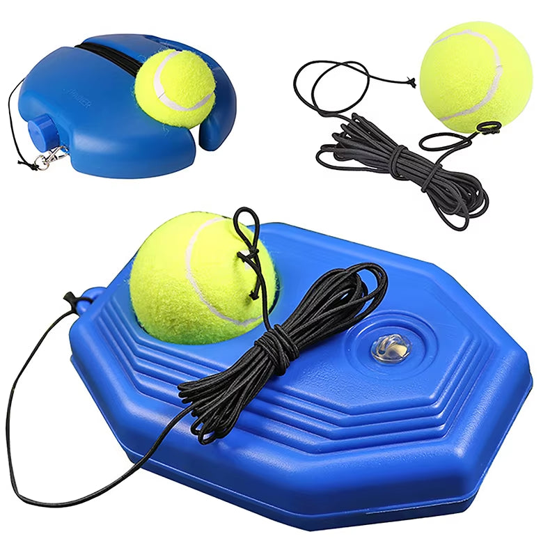 Heavy Duty Tennis Training Aids Base with Elastic Rope Ball Practice Self-Duty Rebound Tennis Trainer Partner Sparring Device