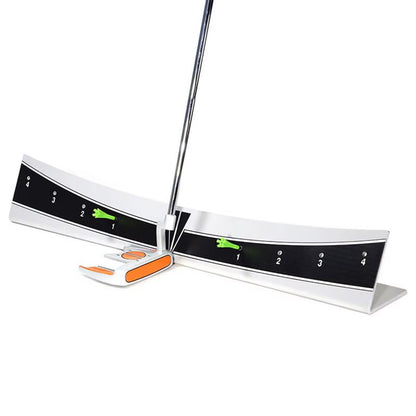 Golf Putting Track Golf Putter Trainer Calibration Track Putter Board Adjustable Range Golf Putter Trajectory Balancer Portable